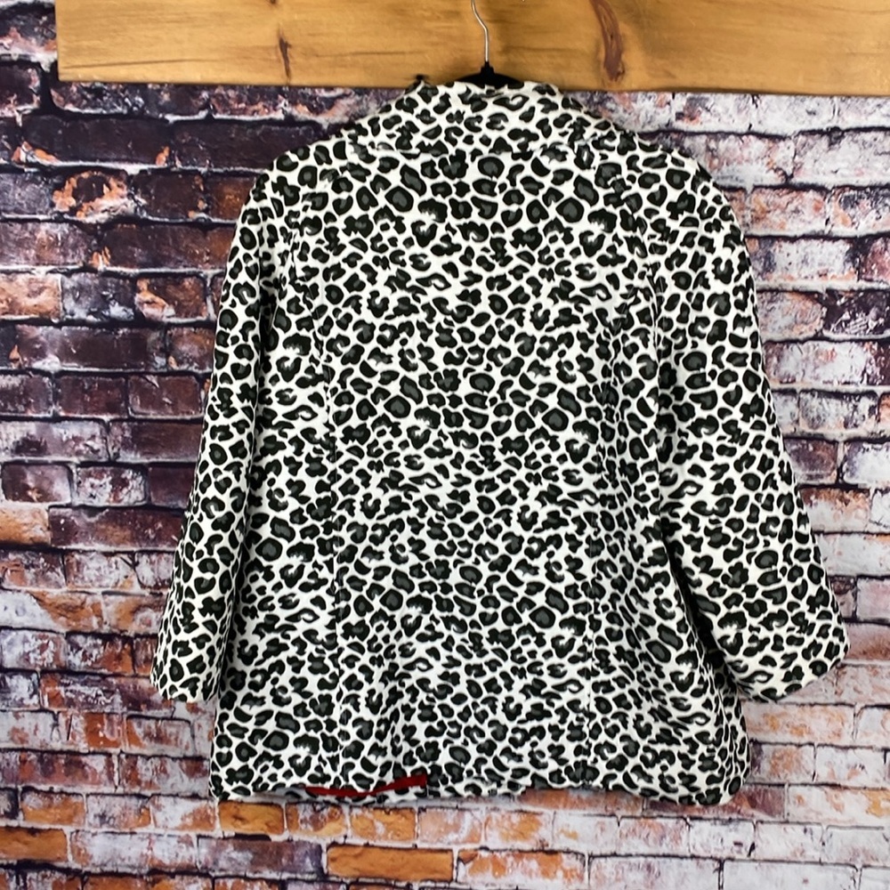 Erin London Black and White Leopard Oversized Jacket Sz L - Picture 11 of 14